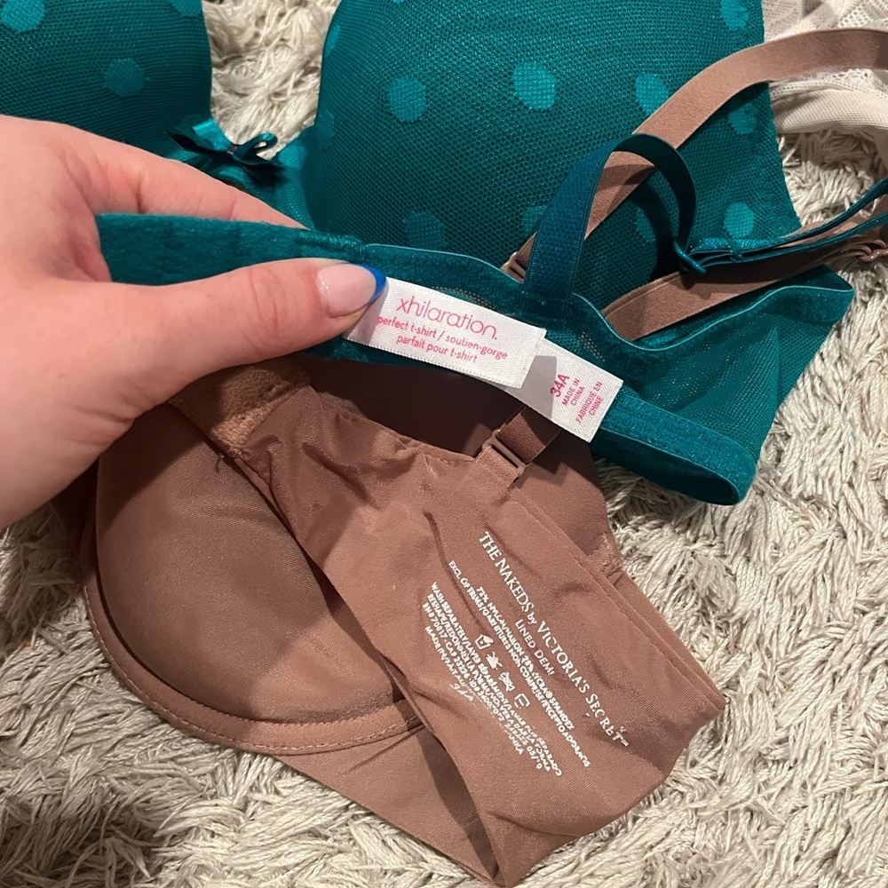 Victoria's Secret Bra Set - Cream, Teal, Brown,& lace - Picture 2 of 4